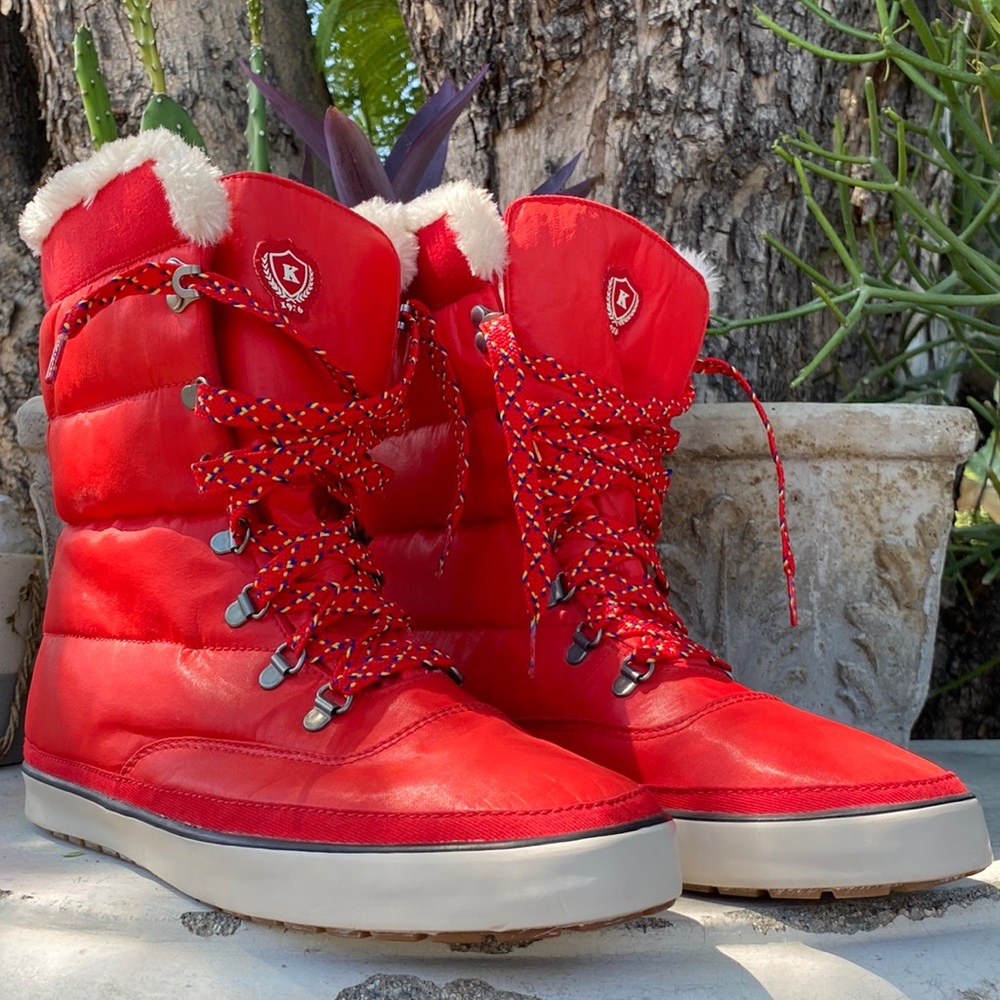 Keds Red Puffer Boots